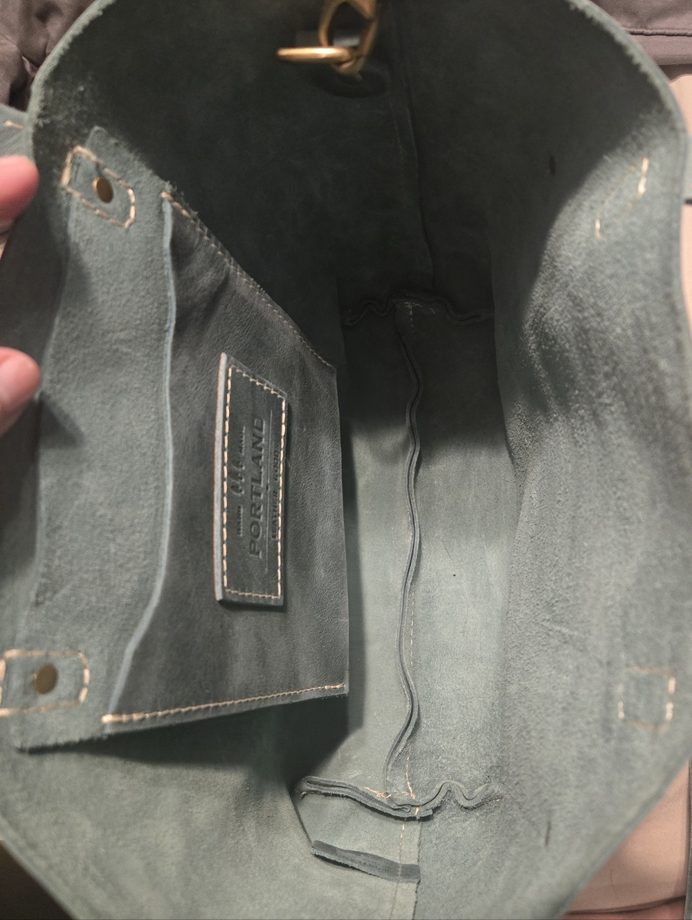 Portland Leather Goods Medium Crossbody Tote In SURF - Picture 3 of 3